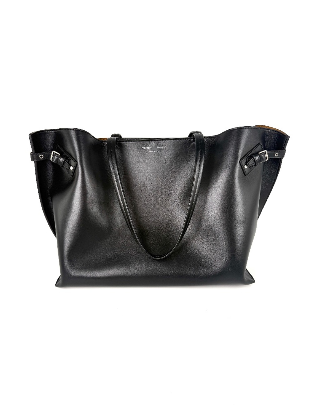 Proenza Schouler Day Smooth Carryall Calfskin Black Buckle Leather Tote Bag